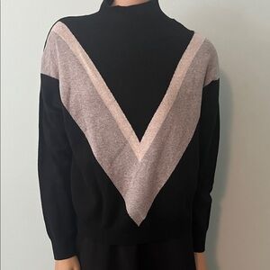 Old Navy Black and Gray Mock Neck Sweater